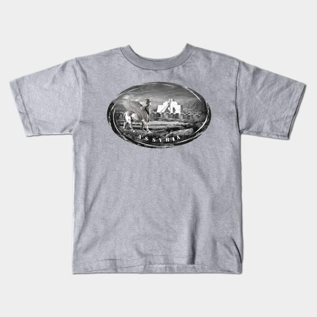 ASSYRIAN LAMASSU Kids T-Shirt by doniainart